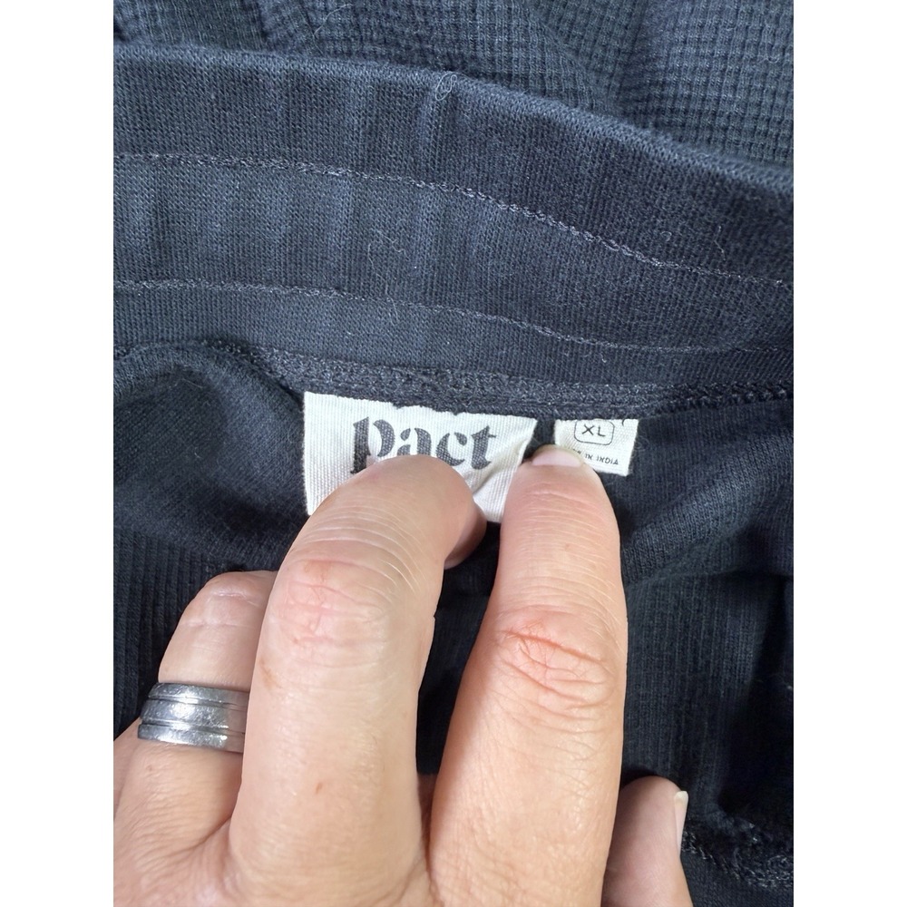 Pact Daily Twill Women's Pants Large Wide Leg Black 100% Organic Cotton Soft - Picture 3 of 9